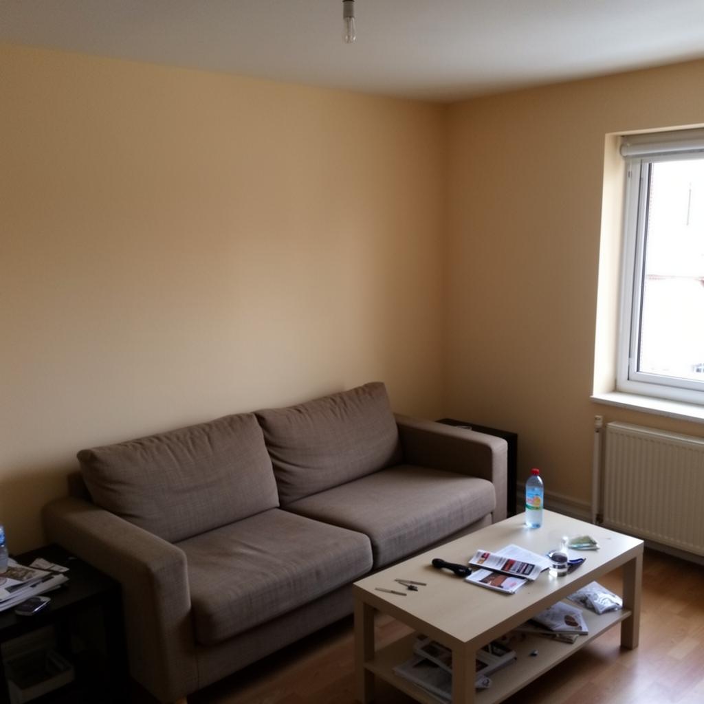 Original rental room before AI redesign